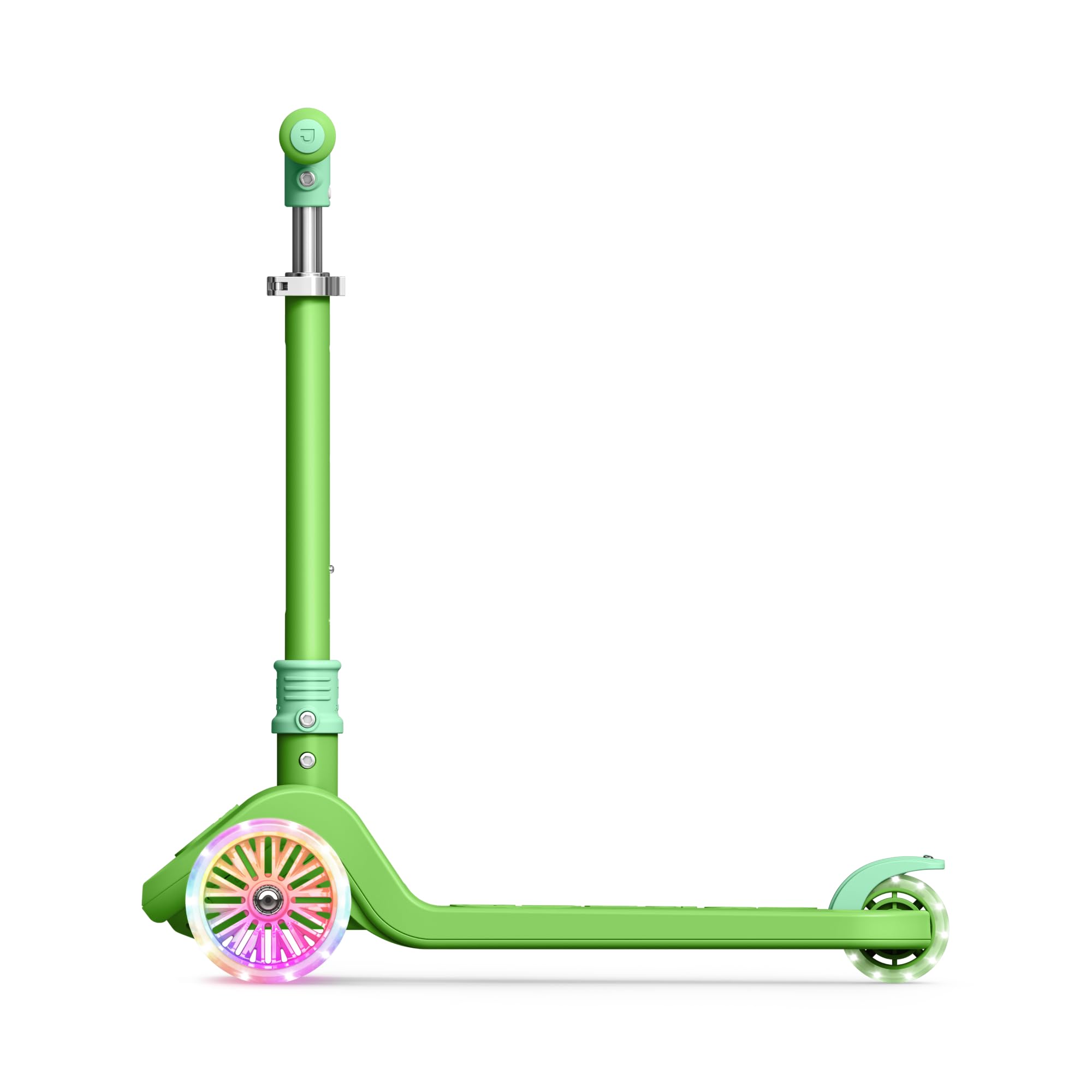 jetson 3-wheel light-up kick scooter, lights on stem & wheels, height adjustable handlebar, rear brake, foldable, ages 3+