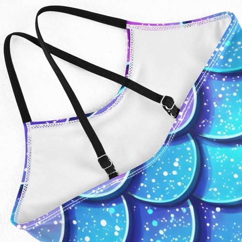 Bolaz Girls Swimsuits One-Piece Bathing Suits Multicolor Kids Sport Summer Beach Swimwear for 3-10 Years Old-Blue-Purple Dragon Scales Pattern4
