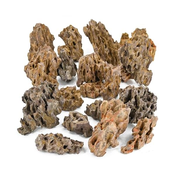 Unocho Stone Rock Aquariums Decoration Aquascaping Stone 2-4 inches for Aquariums Landscaping Model Tank Decoration-5LB