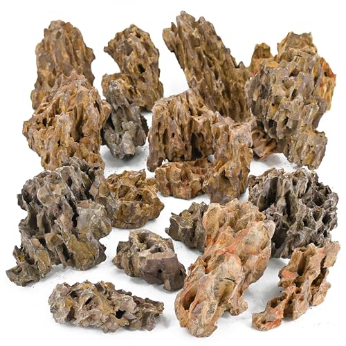 Natural Aquarium Rocks 5LB Dragon Stone Rock Decoration Aquascaping Stone for Aquariums Landscaping Model Fish Tanks Terrariums Vivariums-2-4 inches