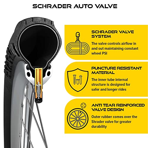 Ultraverse Bike Inner Tube For 20 X 1.75/1.95/2.10/2.125 Inch Bicycle Tire Sizes With Schrader Valve - Rubber Tubes For Kids Mtb, Bmx, Cruisers – Set Of 2 #TOP3