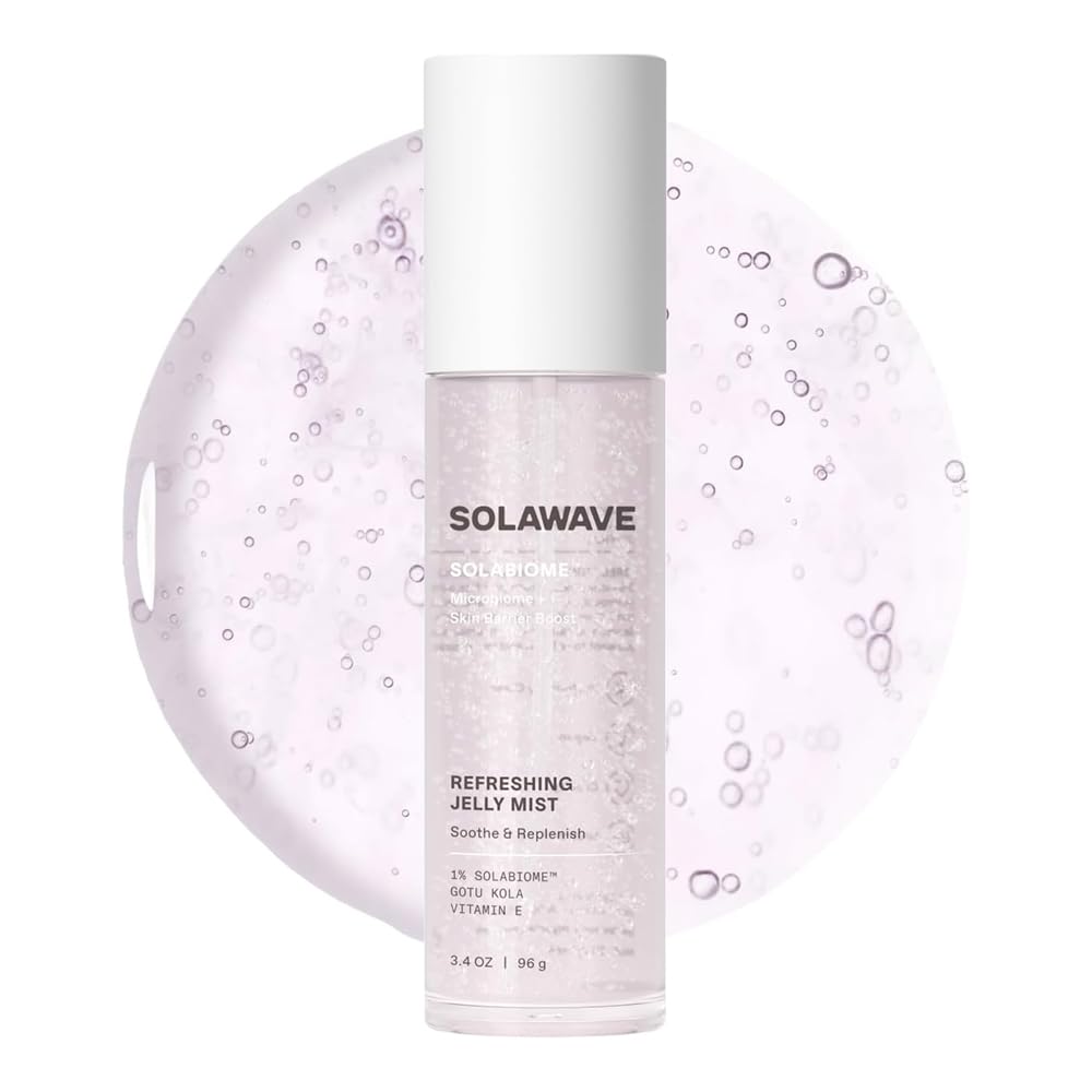 SolaWave Refreshing Jelly Mist Toner with SolaBiome, Prebiotics, Probiotics, Hydrating Pro Vitamin B5, Gota Kula, Vitamin E Antioxidants for All Skin Types (3.4 OZ)