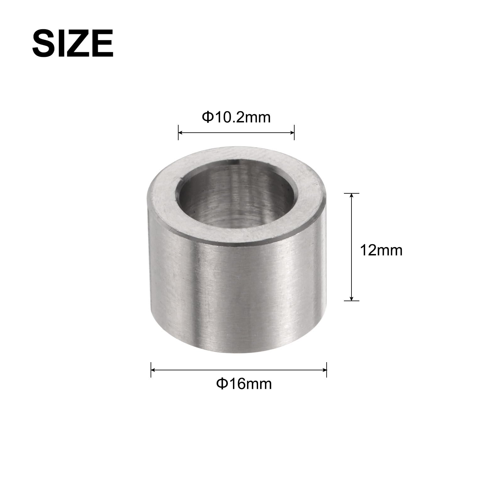 QUARKZMAN M12 Abstandshalter Edelstahl - 6 Stück 12x18x18mm Gewindelose Standoffs