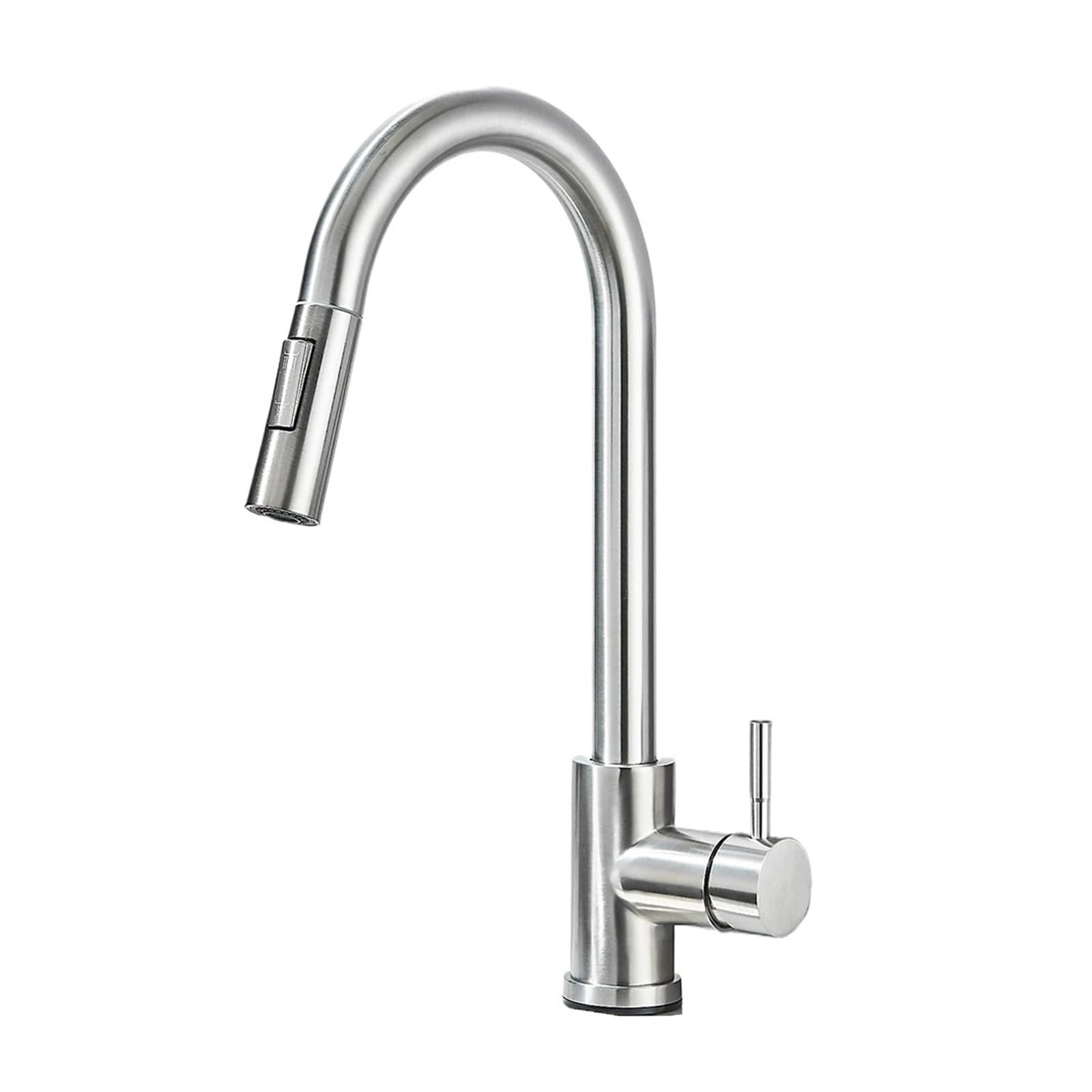 Zqfhsx Black Flexible Kitchen Faucet With Pull-Out Sprayer Deck Mounted Hot & Cold Water Mixer Tap Brushed Nickel Stream Shower Modes For Easy Cleaning