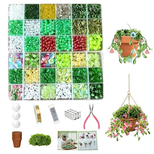 Plantas de perlas de vidrio para manualidades de adultos y macetas decorativas caseras