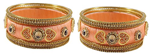 Image of NMII Get your traditions Valentine Gift for Girls & Women Silk Thread Bangle Set With Zircon For Womne & Girls