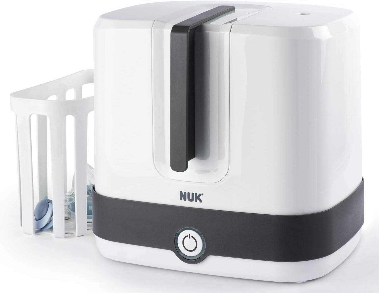 NUK Vario Express Dampf-Sterilisator Modular für bis zu 6 Babyflaschen, 1 Stück & Thermo 3 in 1 Flaschenwärmer, zum einfachen, sicheren und schonenden Erwärmen, 1 Stück (1er Pack)