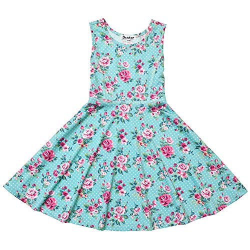 Jxstar Matching Girls & Doll Flower Dresses Sleeveless Summer 18" Dolls Clothes2