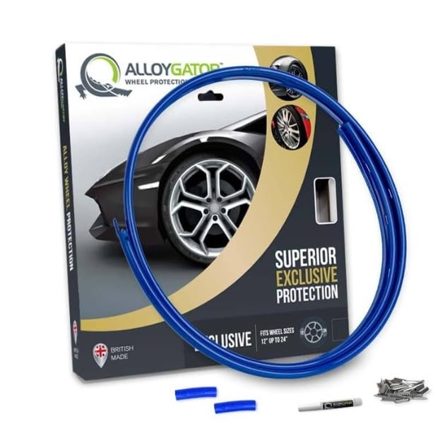 AlloyGator Single Replacement Profile (Blue) - Only for 1 Wheel | Fits Up to 24" Wheels | Protects Against Kerb Rash | Adhesive Free Car Exterior Accessory