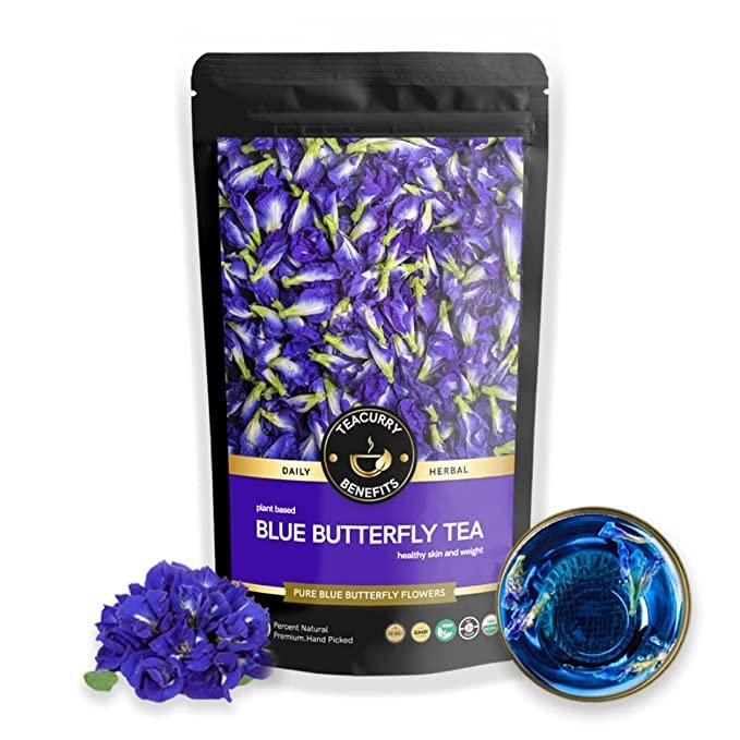TEACURRY Indonesian Blue pea flower tea (10 Grams) Helps with Skin