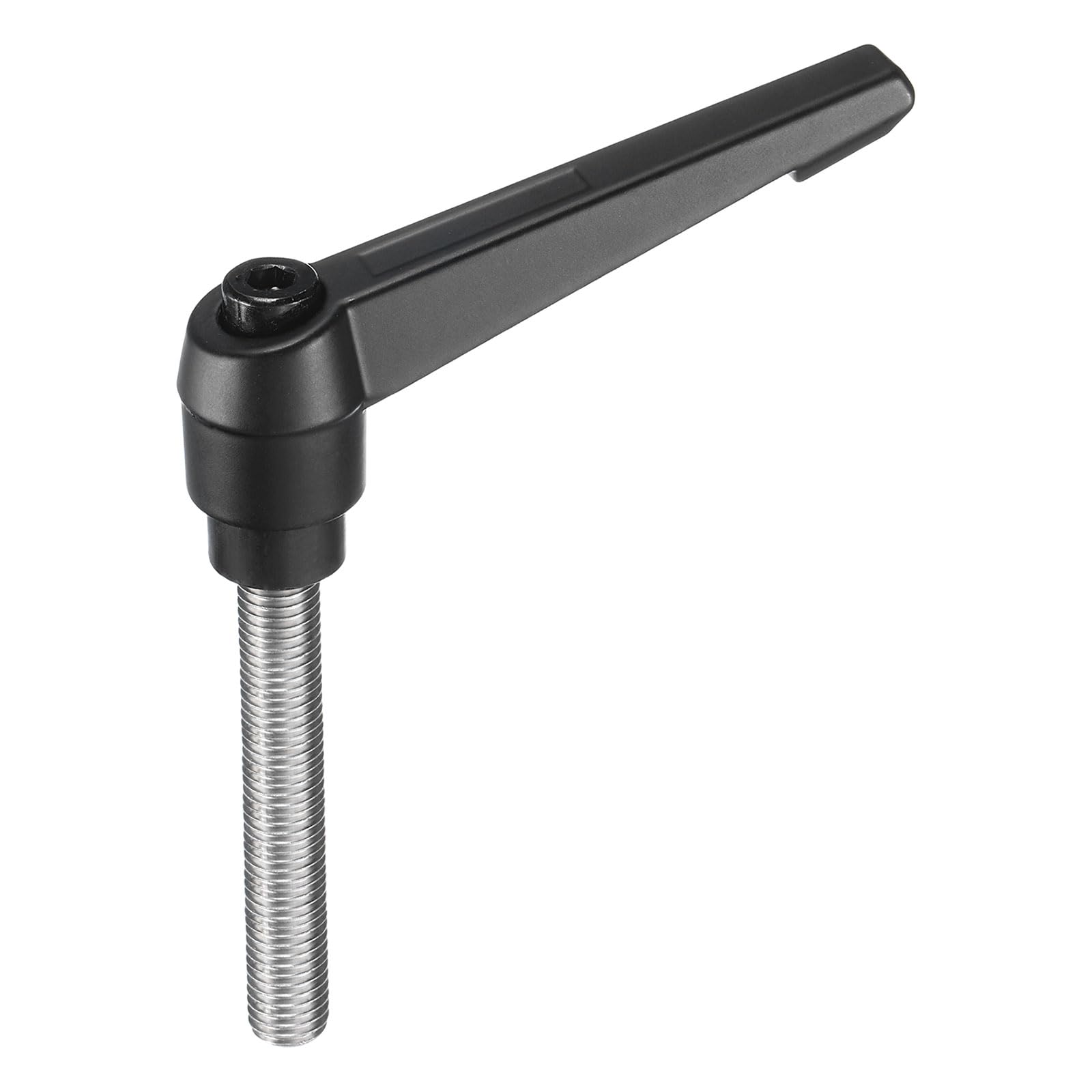 uxcell Adjustable Clamping Lever Handle M12 x 70mm Metric 304 Stainless Steel Male Threaded Stud Hand Knobs Push Button Ratchet Rotating Screw Handles Bolts with Locking Lever Black