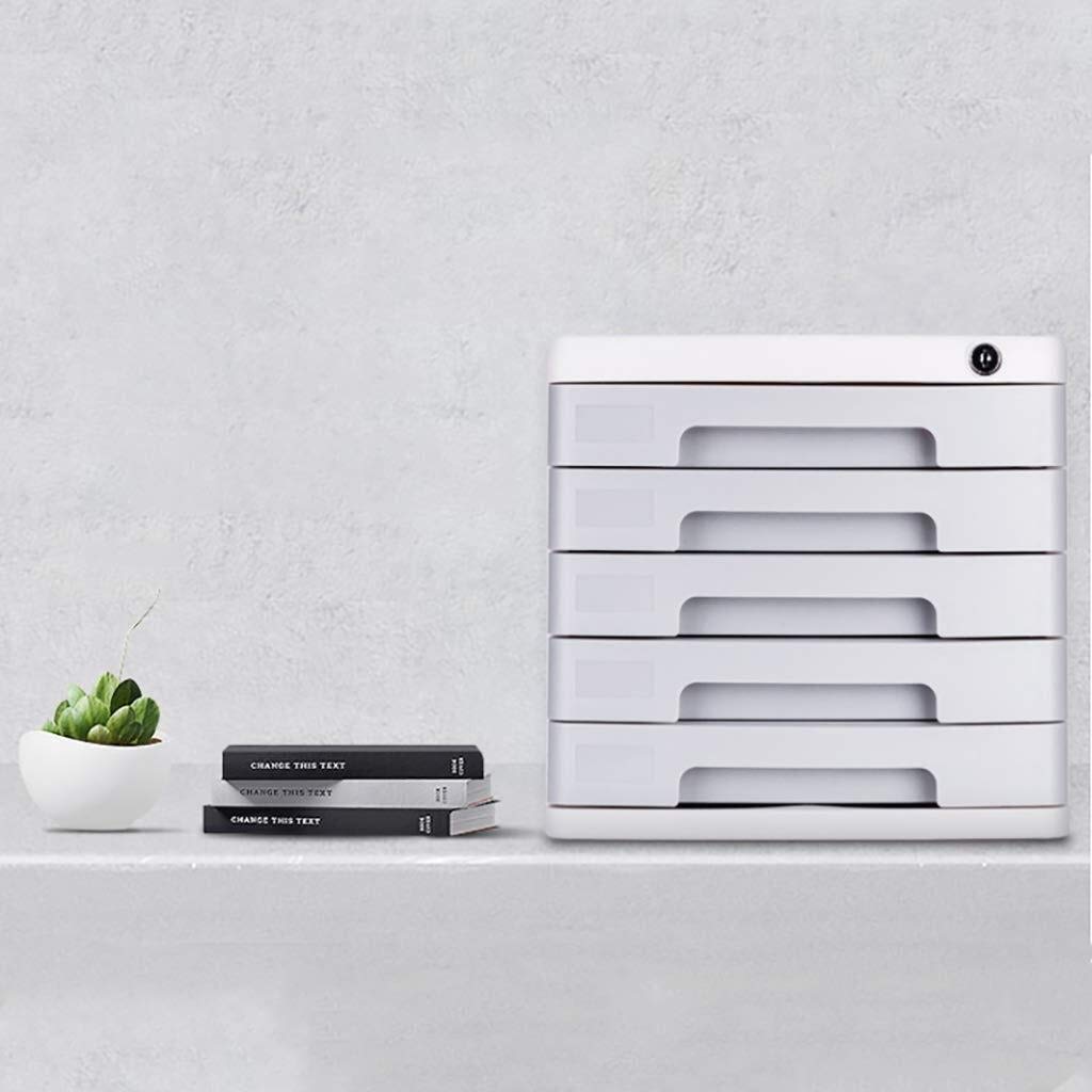 Armoire de Rangement de Bureau Multifonction - Tiroir En Plastique de Table Armoire de Bureau de Bureau Porte-Épier de Données Petite Étiquette Blanche Boucle Anti-Arrêt Pp Plastique (25X34X26Cm