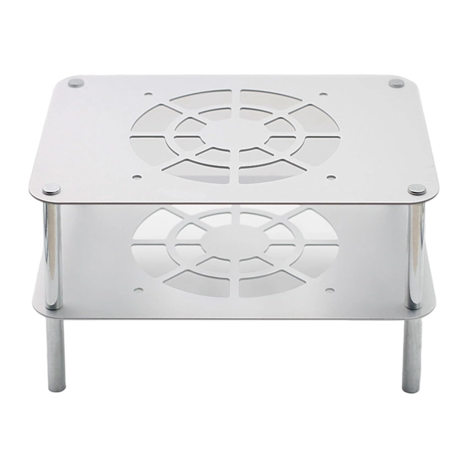 Maxtonser Two Tiers Cooling Rack for Routers Efficient Heat Dissipation Noiseless Operate Easy Installation Aluminum Construction