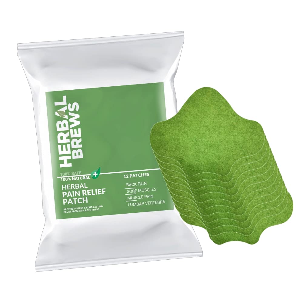 Herbal Brews - Pain Relief Patches - 12 Back Pain Patches (Specially Designed for Lower Lumbar Area) | 100% Safe & Natural Lower Back Pain Relief Products | INSTANT RELIEF | NO SIDE EFFECTS (B0924S6FDT) Amazon Price History, Amazon Price Tracker