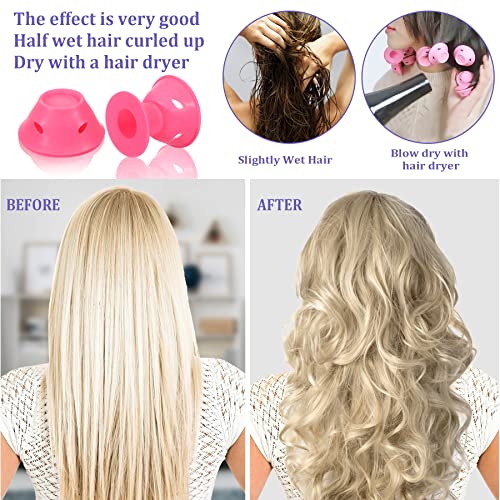 36 Pcs Magic Hair Rollers Heatless Silicone Hair Curlers 0.79 Inch Self Grip Diy Hair Styles For Long Medium Short Hair Women Girls With 1 Net Cap 1 Zipper Bag 100 Rubber Bands #TOP5