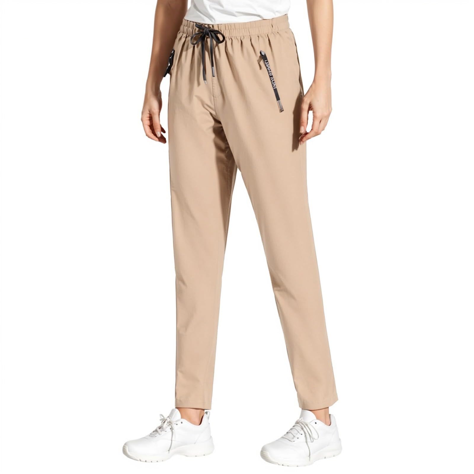 Beeswan Pants for Women Over 50 Joggers Pants Dressy Casual High Waist Plus Size Quick Dry Soft Trousers