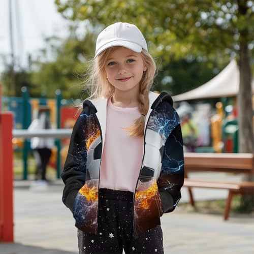 Girl's Zip Up Hoodies Long Sleeve Pullover Sweatshirts Hooded for Unisex Kids with Pockets4