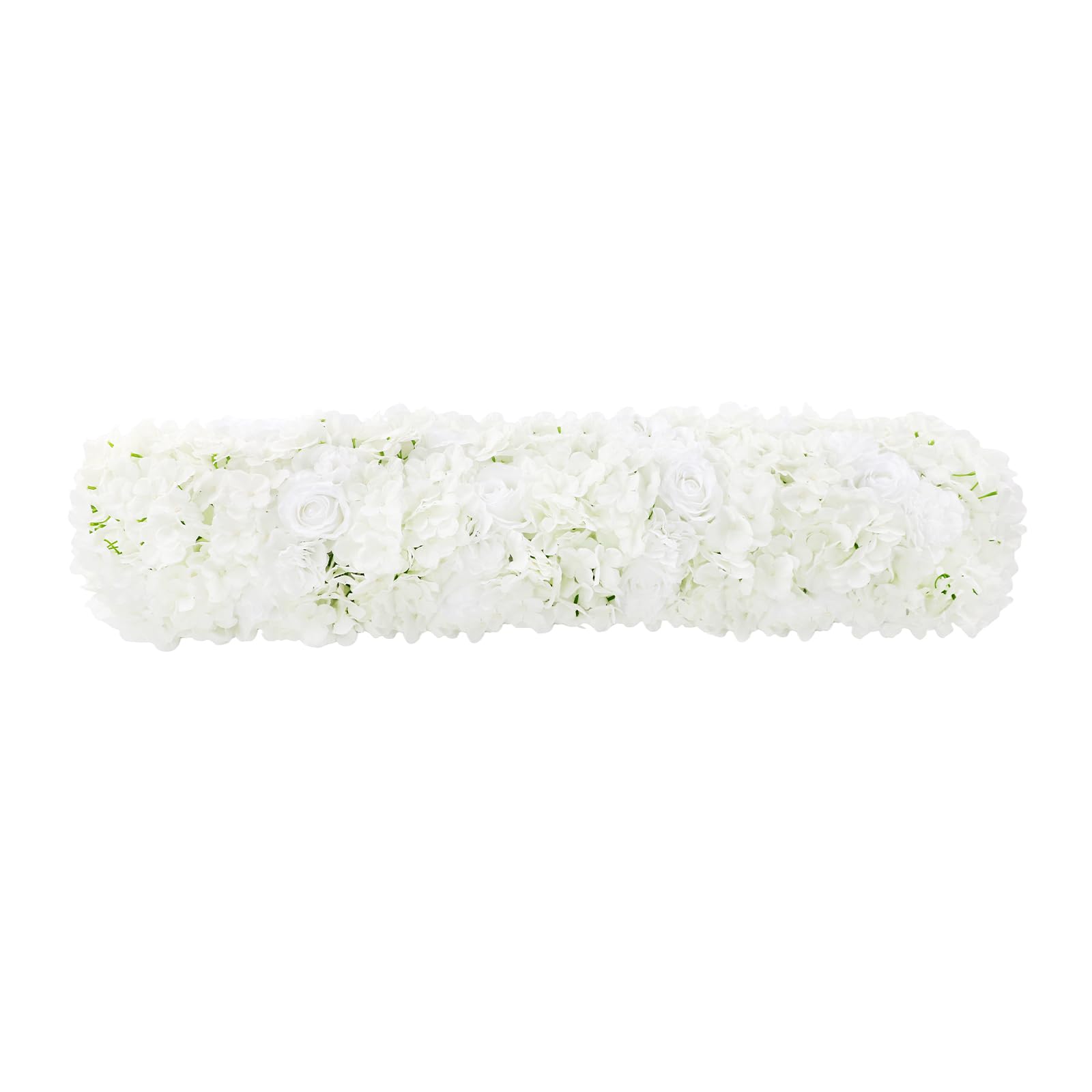 Blumengirlande Künstliches Blumenpaneel 1M lang Künstliche Blumen Hochzeitsdekoration Kunstblumen Fake Centerpiece für Hochzeit, Zuhause, Party (Weiß)
