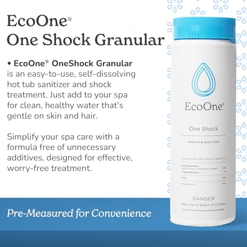 Image of EcoOne Spa & Hot Tub Starter Kit | Comes with 3 Monthly Cleanser, 1 Shock Granules, 1 Filter Cleaner, 1 Pipe Cleaner, & 1 Hose Filter | Stabilizes pH & Alkalinity, 3-Month