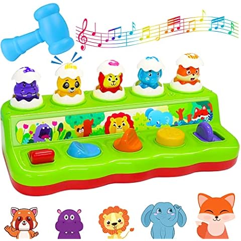 Cieyan Interactive Pop Up Animals Toy with Music & Light, Animal Sound, Hammer, Baby Toys 12-18 Months 9+ Months, Cause and Effect Toys for 1 Year Old Boy Girl Toddler Toys Age 1-2 Baby Musical Toys Cover