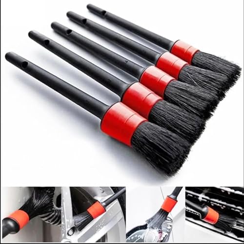 Image of 10pcs Auto Car Detailing Brush Set,Car Interior Cleaning Kit,Including 5pcs Car Detailing Brushes, 3pcs Wire Brush and 2pcs Different Soft Bristle dusting Brush for car Interior