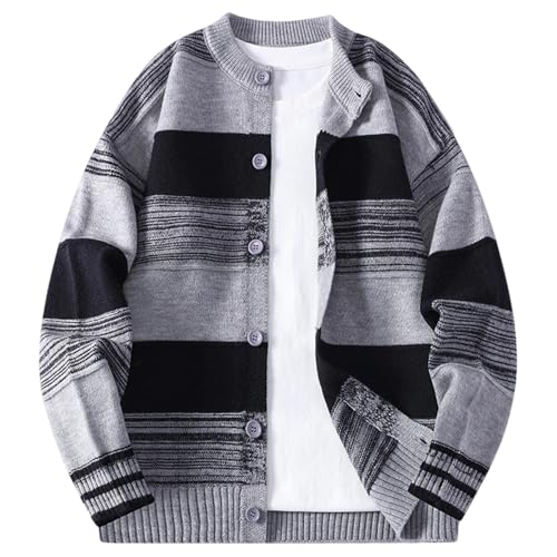 Chaqueta hombre punto fino cárdigan informal con bolsillos y botones