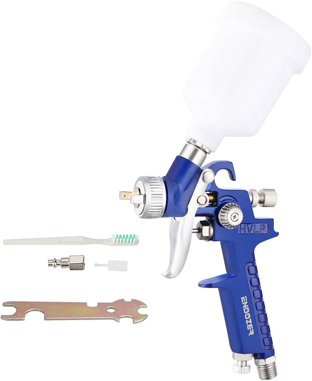 ENDOZER General Purpose Mini HVLP Spray Guns Auto Car Detail Paint Sprayer Spot Repair with 1.0mm Nozzle 125CC