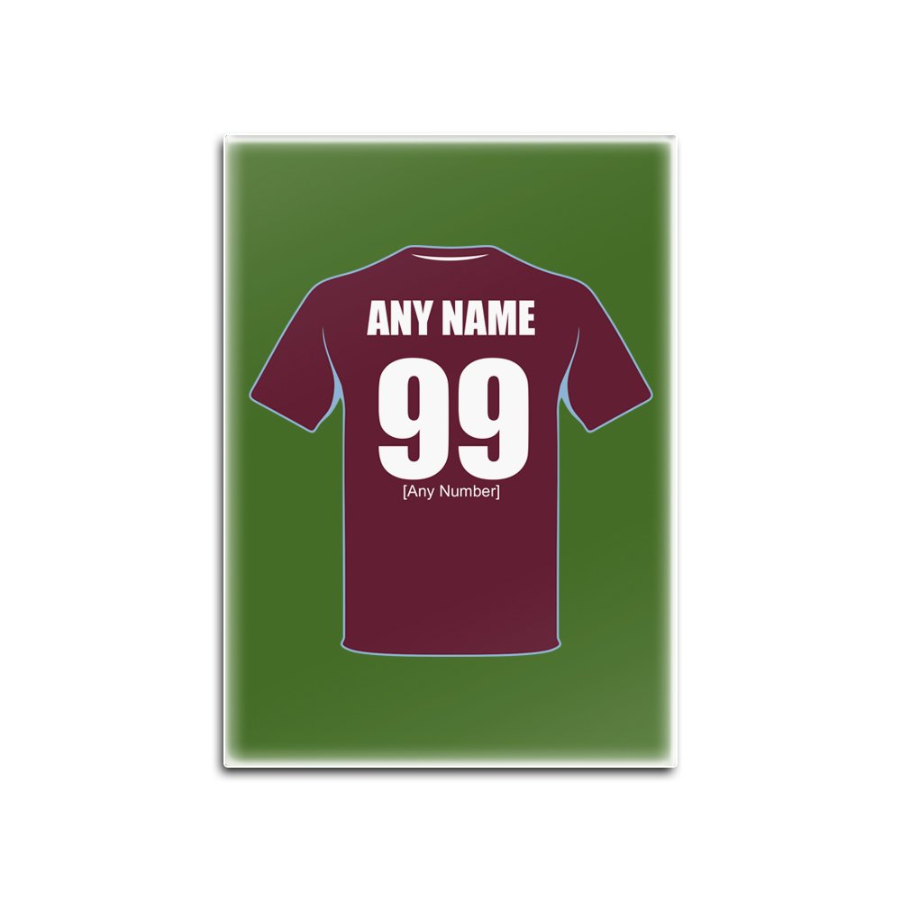 Personalised Gift - West Ham Glass Fridge Magnet (Football Club Design Theme, Colour Options) - Any Name/Message on Your Unique - The WestHam Irons Hammers Academy of Football