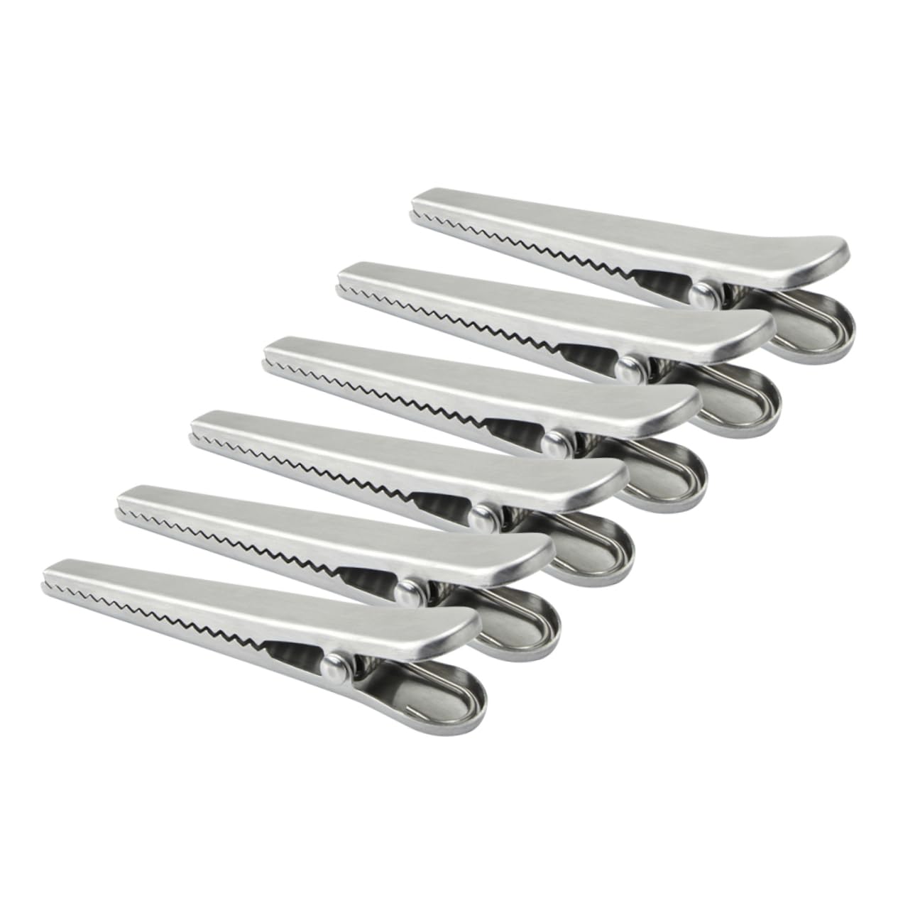 OUNONA 12pcs Stainless Steel Snack Sealing Clips Food Storage Bag Sealers for Kitchen Clamp Tools for Freshness for Oatmeal Chips Milk Powder Easy to Clean and Use