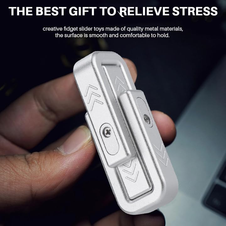 OBEST Fidget Slider Toys de Cubo, Juguete Deslizante Magnético EDC Metal para Aliviar Estrés y Ansiedad, Juguete Sensoriales para Autismo y Tdah, Juguetes Escritorio Oficina Adulto Antistress