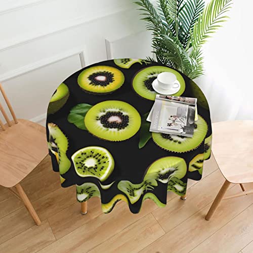 DLXW Mantel para mesa redonda, color verde kiwi