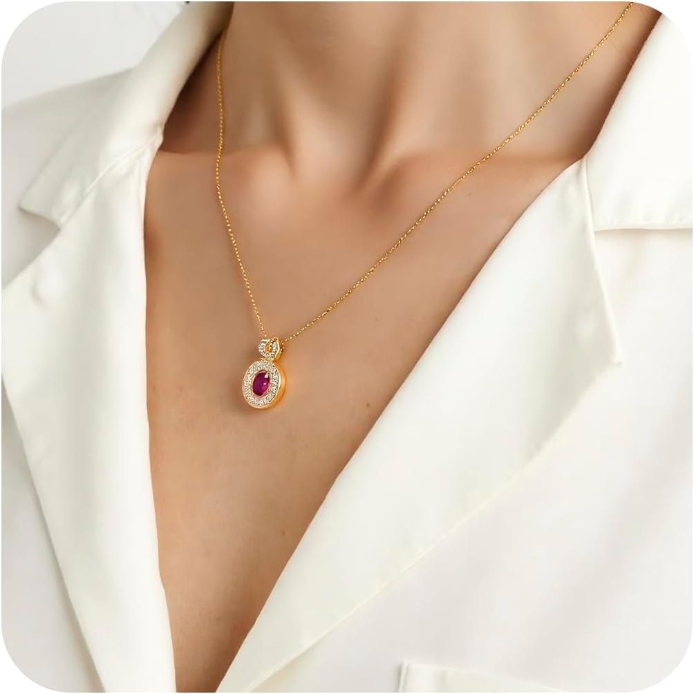 Gold Necklace for Woman, 18K Gold Plated Pendant Necklace, Elegant Cubic Zirconia Pendant, A Stylish Gift for Birthdays, Anniversaries, and Other Occasions. Adjustable Length. Includes Gift Packaging.