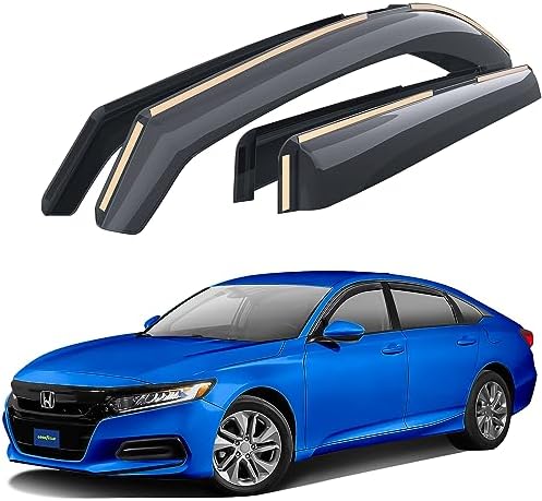 4pcs Sun Rain Guard Trim Door Window Protection Visor In Channel Mount Style Smoke For Honda For Accord 2013-2017 - Foto 3