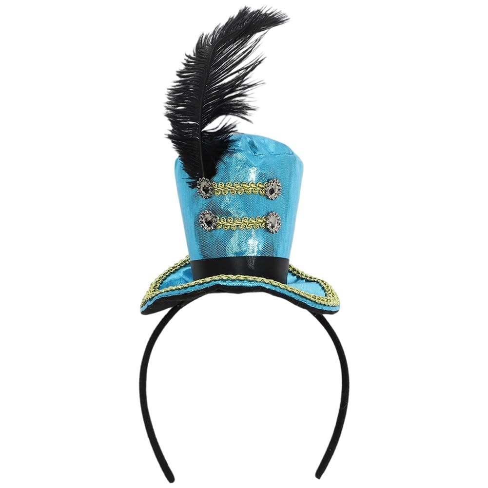 Luxylei Adults Kids Soldier Mini Hat Headband with Feather for Ringmaster Circus Carnival Party Gril 1920s Gatsby Party Costume