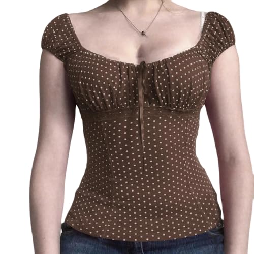 Image of Fairy Grunge Y2k Shirts Vintage Crop Tops Short Sleeve Girls Slim Fit Tees