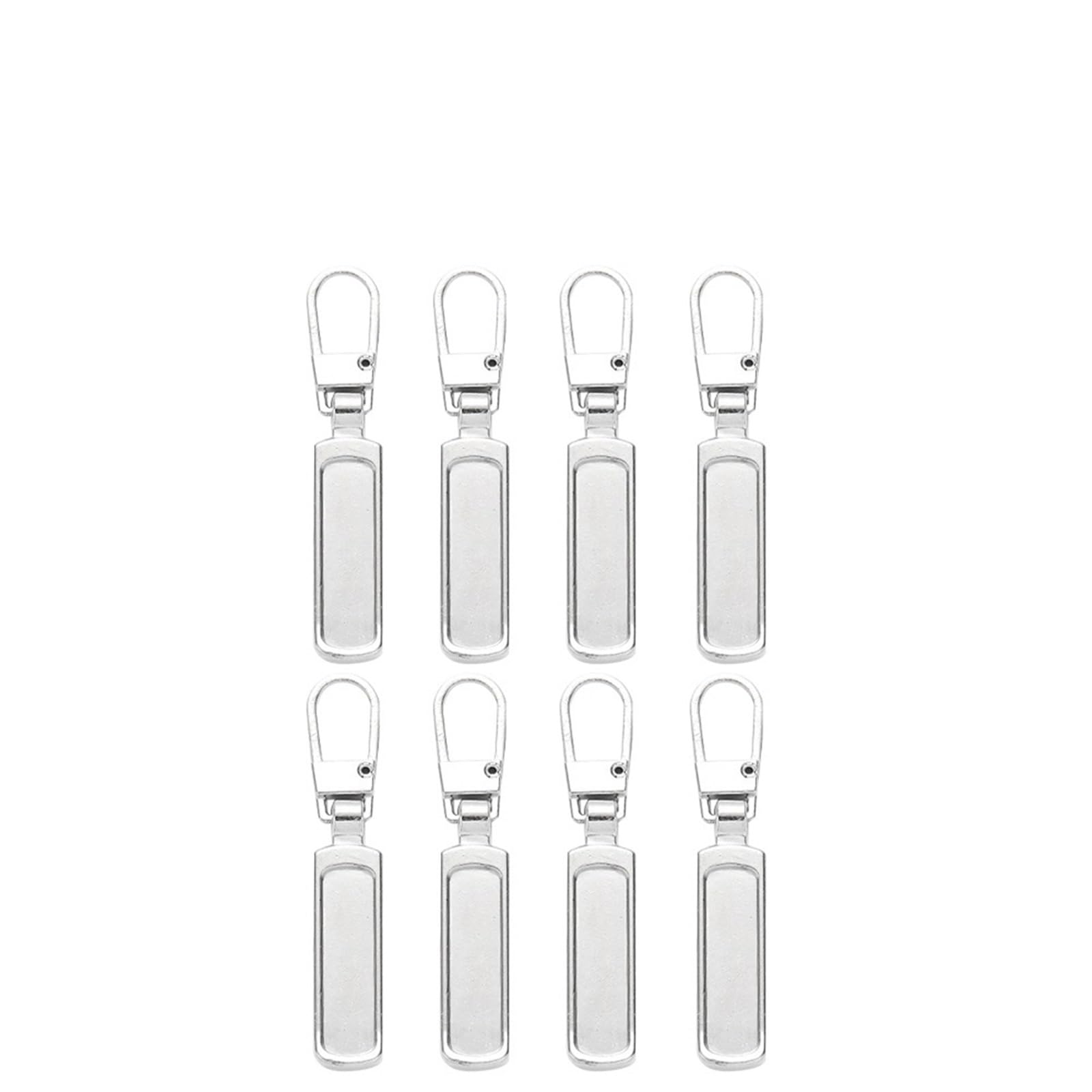 Zip Repair Kits, Zipper Pulls Detachable Replacement Tab Multicolor 4/8 Pcs(Silver,8 Pcs)
