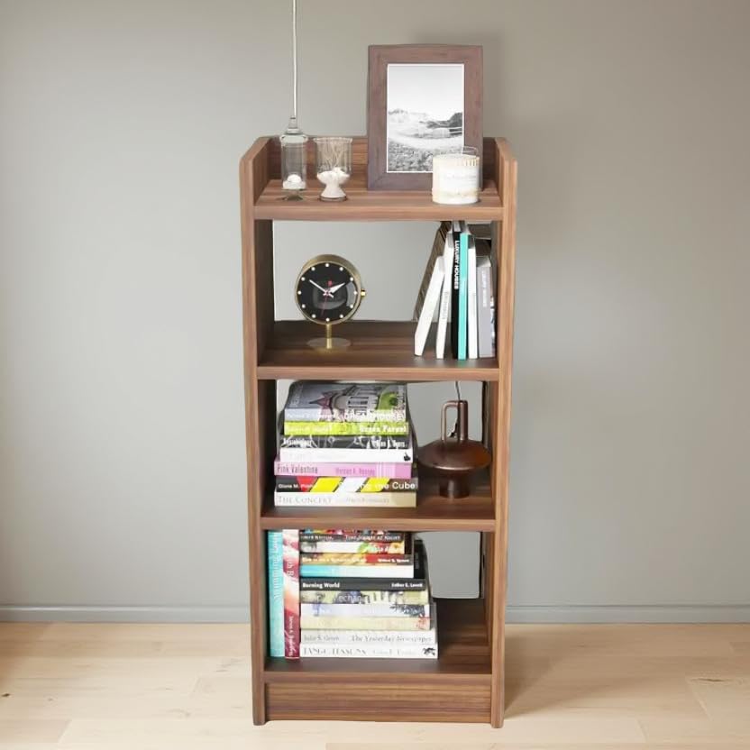 Image of SBF Furniture Tree Bookshelf Floor Standing Bookcase Free Standing Multipurpose Storage Rack for Books Magazines Organizer Showcase DIY (3 Tier GHODO-Brown, 3 Tier GHODO)