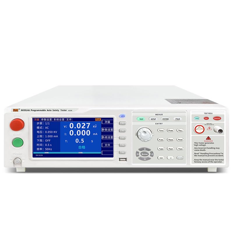 RK9914A Programmable AC DC Withstand Voltage Tester Hipot Tester Voltage AC 5KVA DC 6KVA, Leakage Current AC 100mA DC 50mA, Power AC 500VA DC 300VA