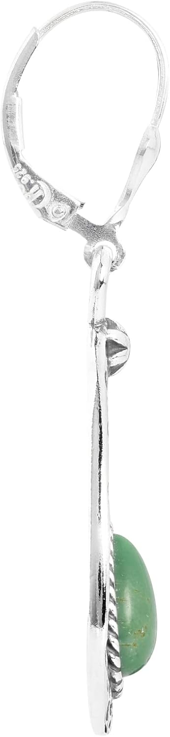 American West Jewelry Sterling Silver Women's Drop & Dangle Earrings Choice of Gemstone Color