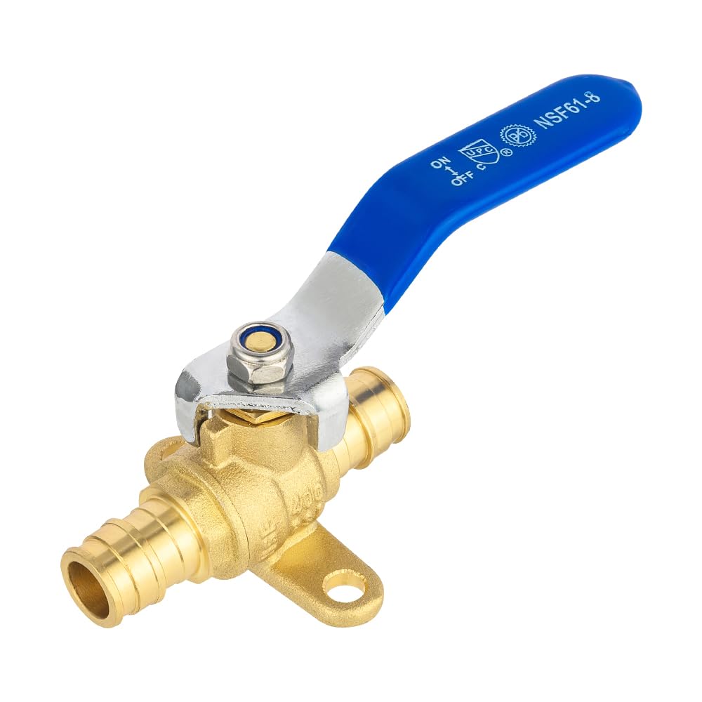 EFIELD - Confezione da 2 valvole a sfera in ottone Pex-A ad espansione Pex-A, con orecchie a goccia, certificazione ASTM 1960, cUPC