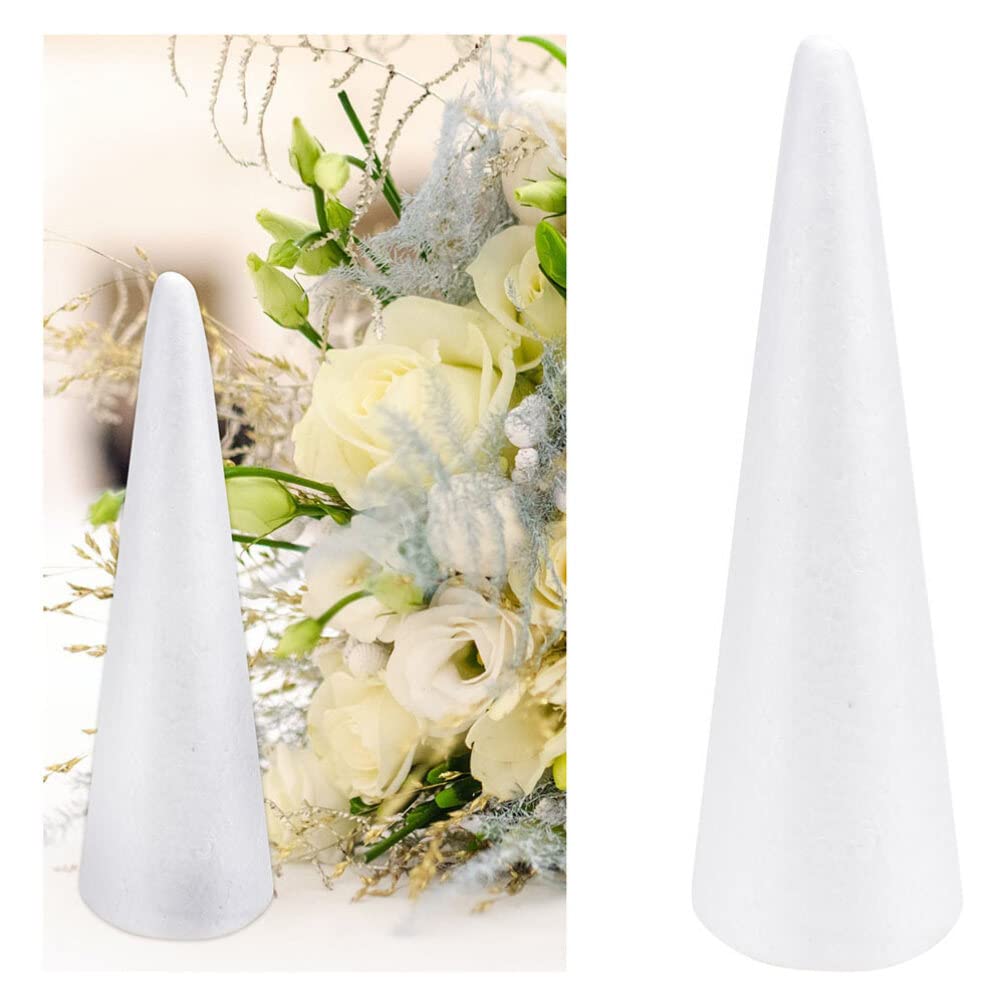 3 conos de espuma de 30 cm para manualidades, conos de espuma de poliestireno, conos de espuma de poliestireno para bricolaje, árbol de Navidad, decoración de proyectos de