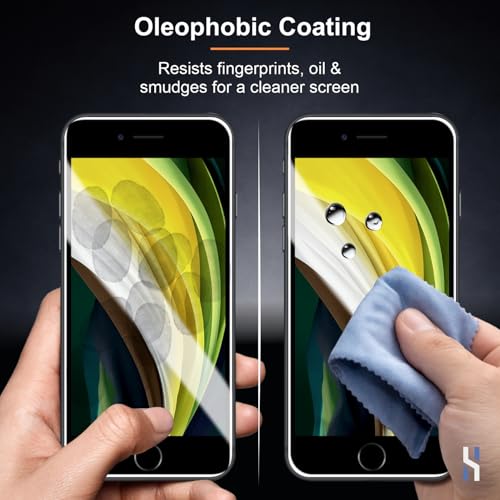 Image of Tempered Glass for iPhone SE 2022 | SE 2020 | 7 | 8 (4.7 Inch) Military Grade 9H Screen Guard, Anti-Scratch, Shatterproof, Edge-to-Edge Full Coverage - Black Border