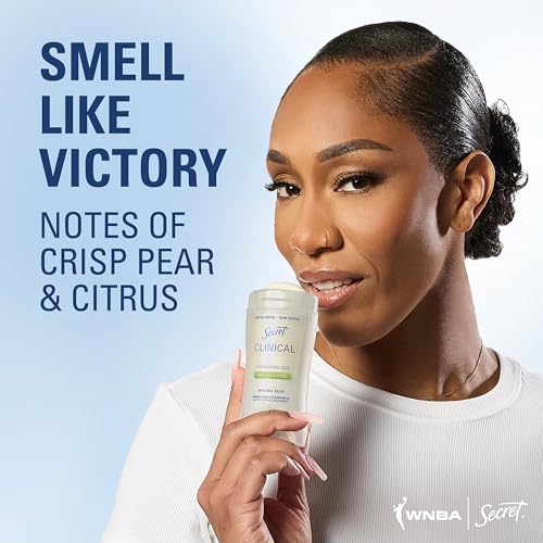 Image of Secret Clinical Strength 100HR Defense, Invisible Solid Antiperspirant Deodorant for Women, A'Ja Wilson Edition, Triple Threat Sweat Protection, Hyaluronic Acid, Court Queen Citrus Scent, 2.6 oz