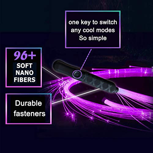 Blueple Fiber Optic Whip Dance Multi-Color Led Whip 6Ft Pixel Whip Rechargeable Light Up 360° Swivel Sparkle Flow Toy Led Shoelaces (Led Whip) #TOP3