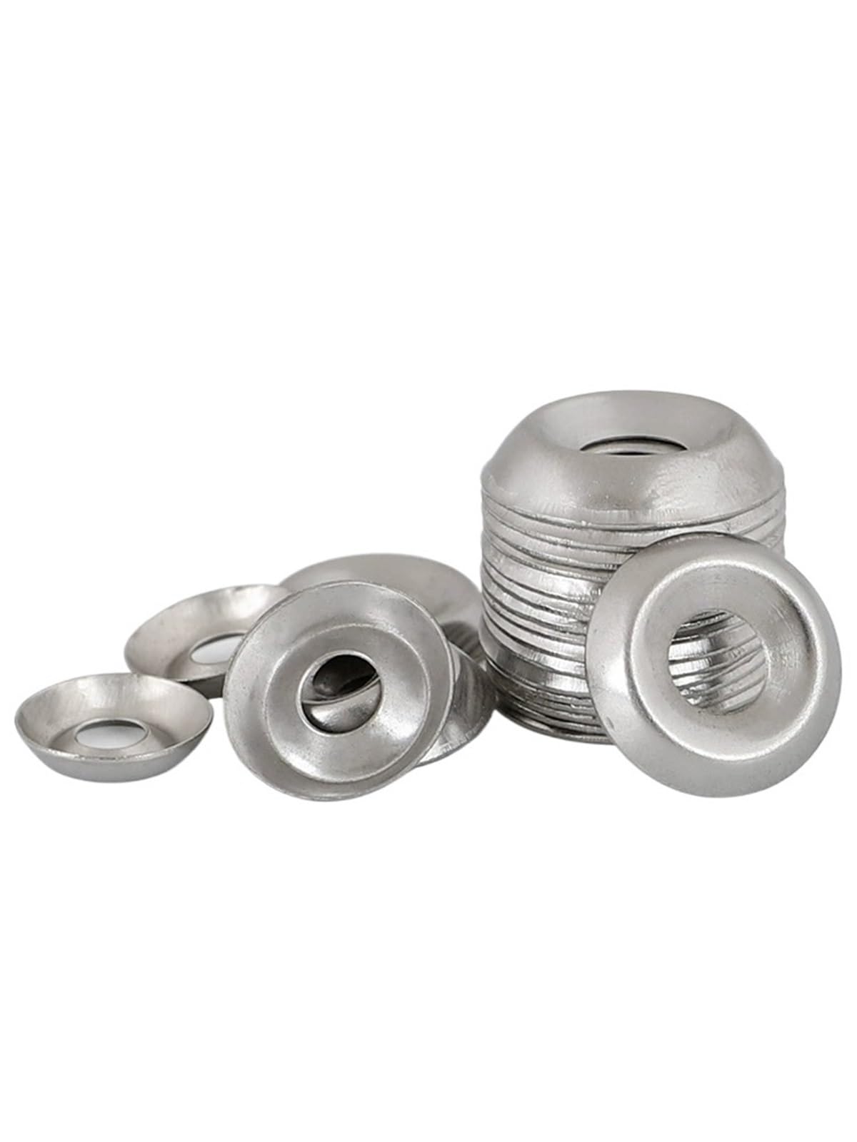 Arandelas Metalicas M3 M4 M5 M6 304 Junta de acero inoxidable Tornillo avellanado de metal Arandela cóncava-convexa Cono hueco decorativo(M6x17x3.5,100Pcs)