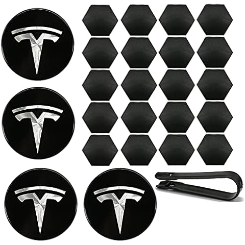 Aero Wheel Cap Kit, Tesla Wheel Hub Center Covers Wheel Bolt Nut Caps for Tesla Model 3, Model Y, Model S, Model X Cover