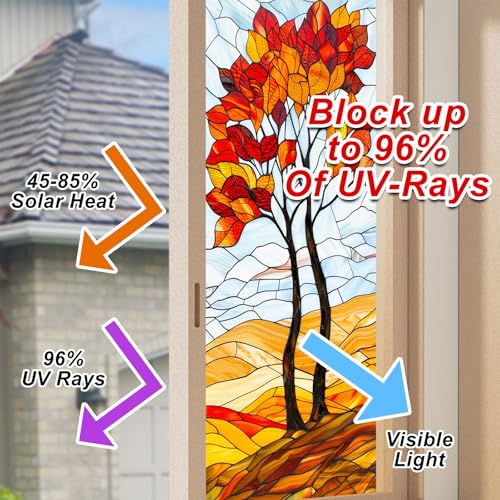 Vinilo decorativo para ventana efecto vidriera 18x39 pulg miniatura 4