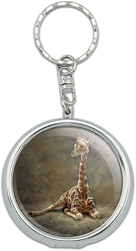 Miniatura 2 de GRAPHICS & MORE Joven bebé jirafa sentado portátil tamaño de viaje monedero cenicero llavero con soporte para cigarrillos