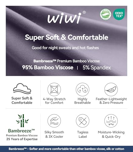 Image of WiWi Viscose from Bamboo Women's Pajamas Set Super Soft Button Down Top and Pants Sleepwear Cooling Pjs S-3X