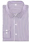 GIANZEN Camisa De Vestir para Hombre, Manga Larga Con Botones, Rayas PúRpuras Oscuras, Camisa Formal De Moda Dark Purple Size XXXXL